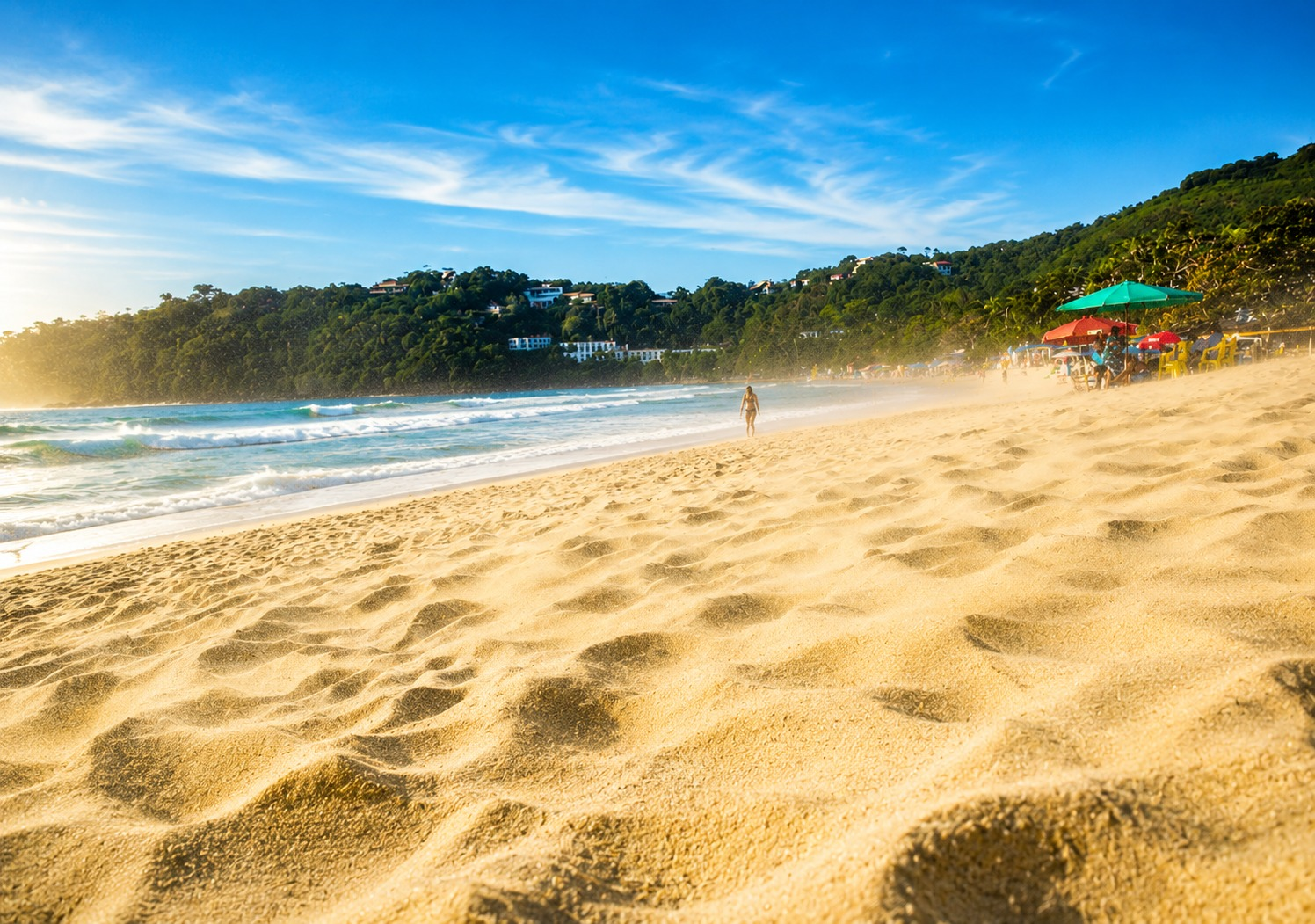 Areia morna nos pés
